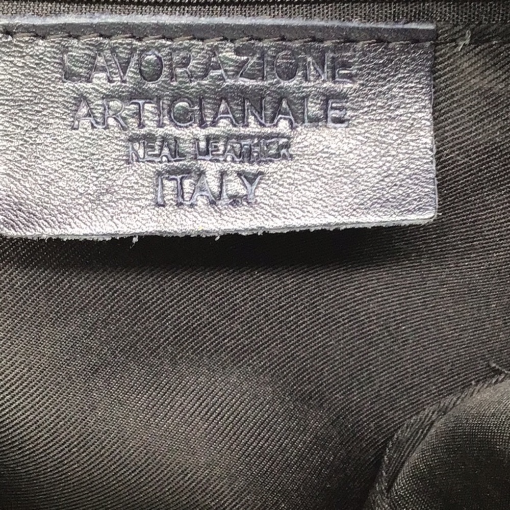 Lavorazione Artigianale Charcoal Gray Pebble Leather Crossbody Hobo Bag - Picture 12 of 14